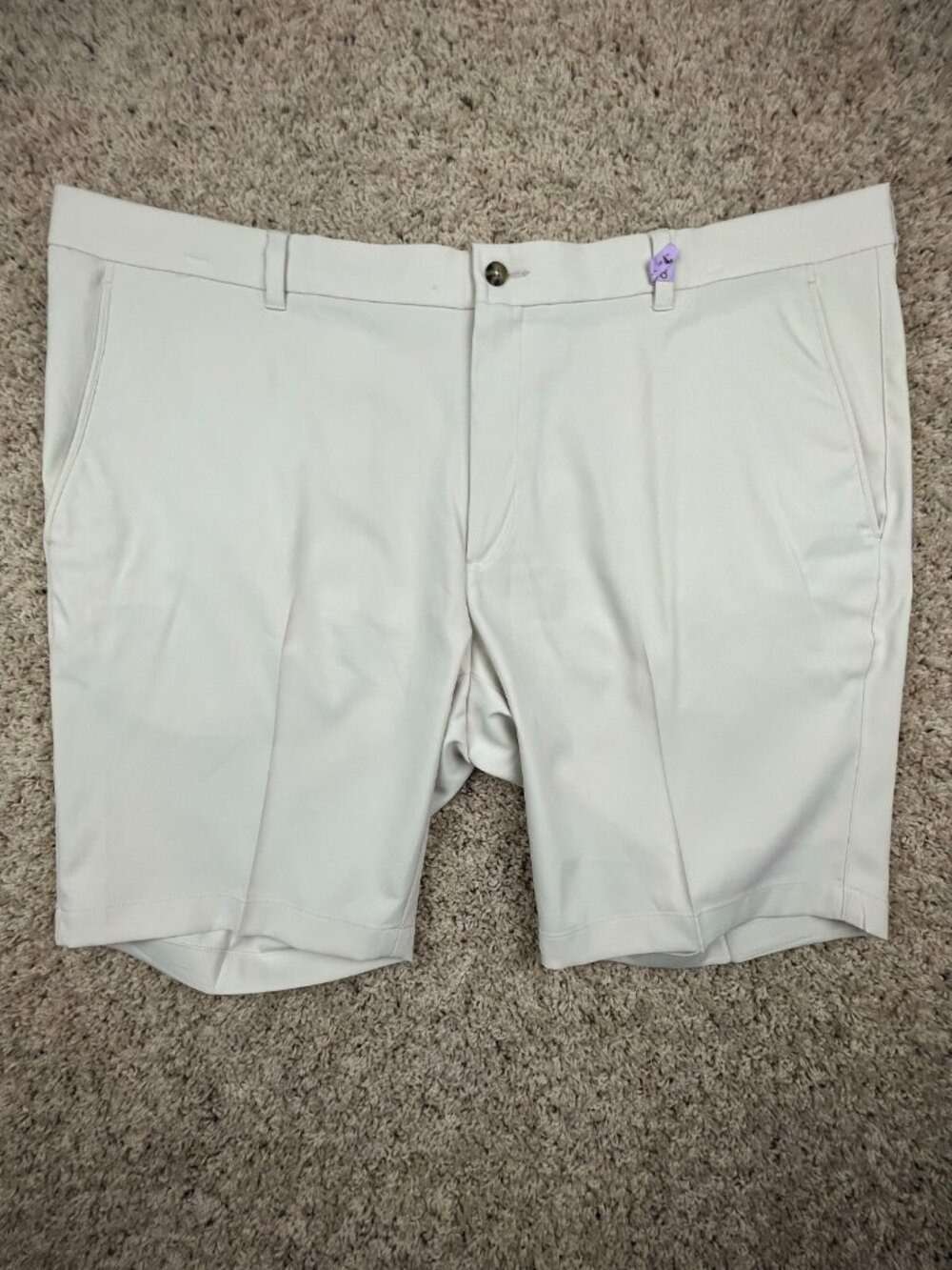 Oxford Golf Stretch Mens Size 42 Golf Shorts Beige Ivory Spandex Polyester